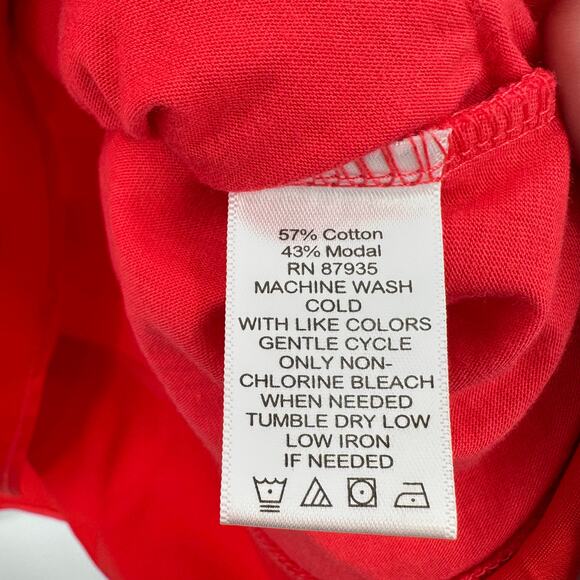 LOGO by Lori Goldstein Coral Jersey Tunic w/ Layered Satin Chiffon Hem 2XSP - Picture 7 of 8